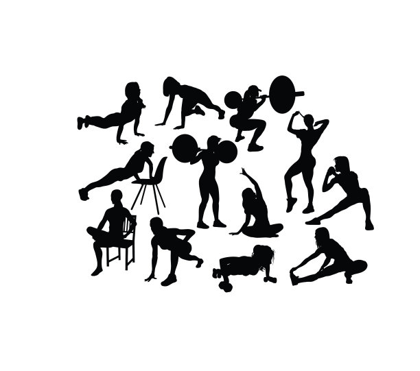 健身和健身房轮廓图片下载