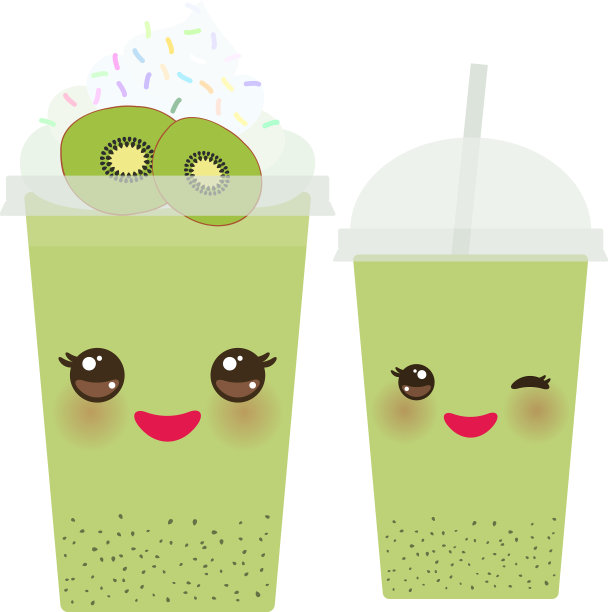 猕猴桃外卖奶昔透明塑料杯图片下载