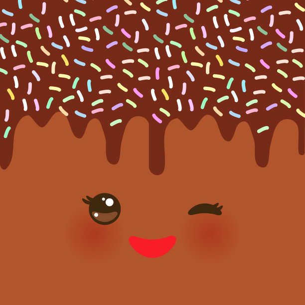 滴落融化的巧克力釉上撒着糖屑图片下载