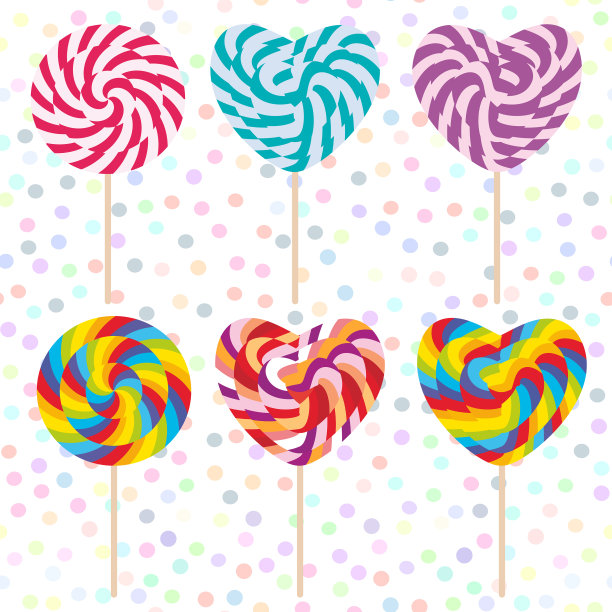 五彩糖果糖果棒棒糖螺旋糖果拐杖图片下载