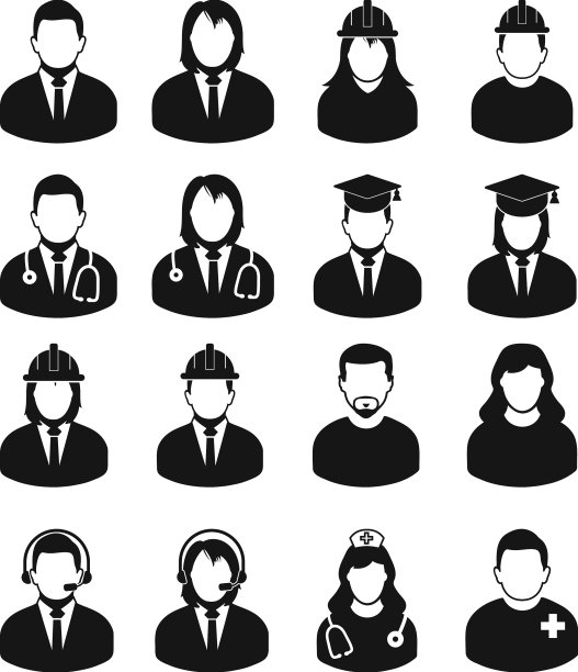 不同职业的人档案图标集图片下载