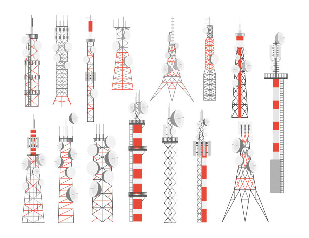 天线塔和卫星天线图片下载