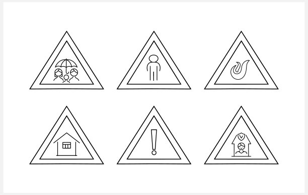防护罩，守卫图标被隔离。嘟嘟警告标志。平的贴纸。矢量插图。每股收益10图片下载