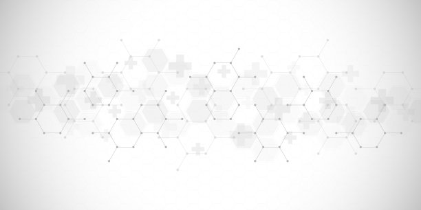 带有六边形图案和十字形的医学背景插图图片下载