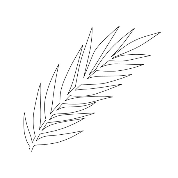 连续一行树叶。矢量插图。图片下载