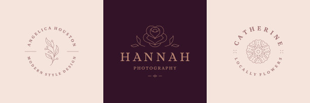 花徽标设计模板集图片下载