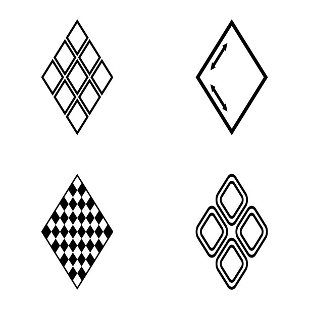 菱形平面图标设置孤立在白色背景图片下载