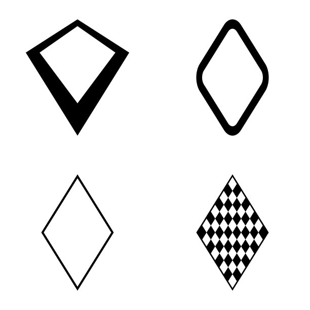 菱形平面图标设置孤立在白色背景图片下载