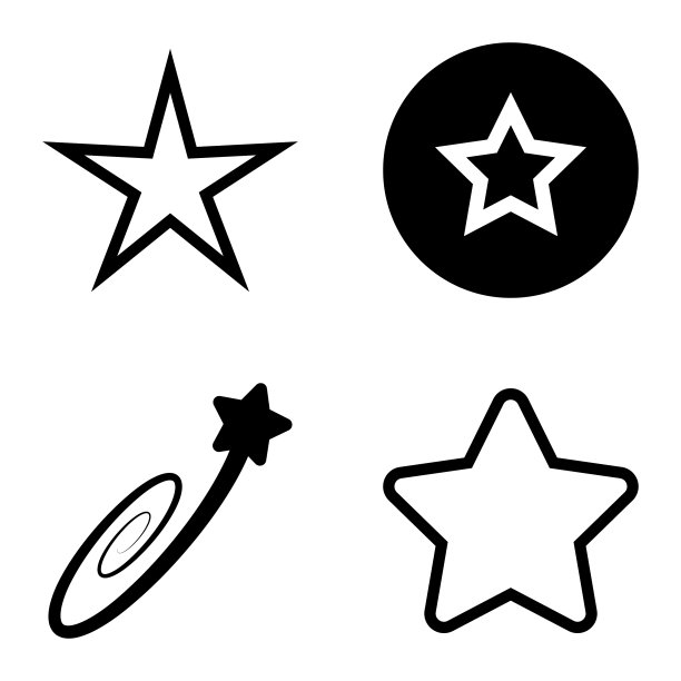 Stars1-2starfall平面图标被隔离在白色上图片下载
