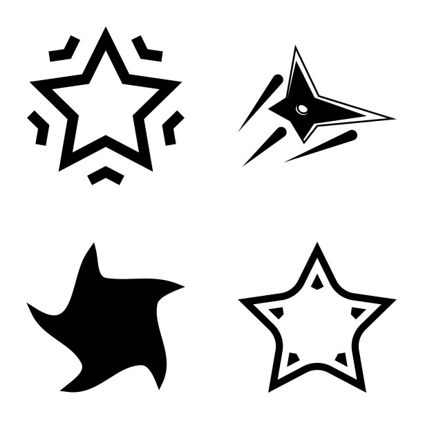 Stars1-2starfall平面图标被隔离在白色上图片下载
