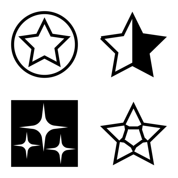Stars1-2starfall平面图标被隔离在白色上图片下载