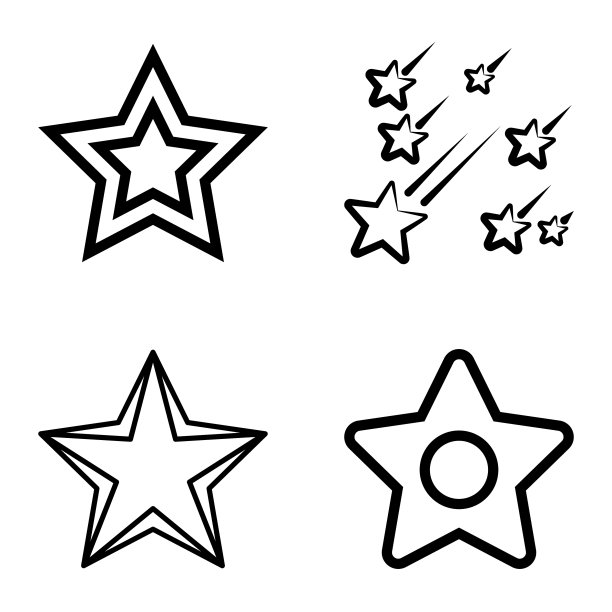 Stars1-2starfall平面图标被隔离在白色上图片下载