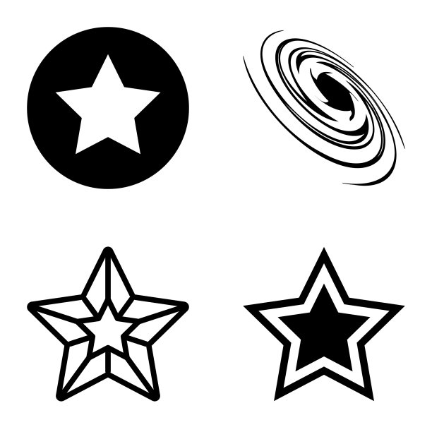 Stars1-2starfall平面图标被隔离在白色上图片下载