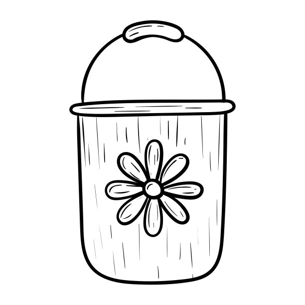 婴儿玩具矢量桶，可爱孤立的涂鸦插图。图片下载