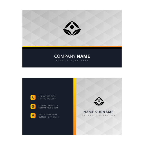 黄金几何名片。现代简单的名片矢量模板。创意和干净的双面名片模板。平面设计矢量插图。文具设计图片下载