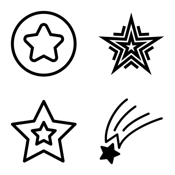 Stars1-2starfall平面图标被隔离在白色上图片下载