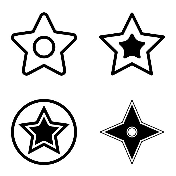Stars1-2starfall平面图标被隔离在白色上图片下载
