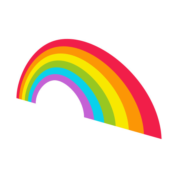 五彩缤纷的彩虹图标。图片下载