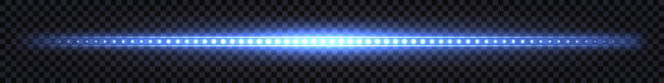蓝色霓虹灯激光光束，光辉光雷电闪电效应。电脉冲，闪光射线线与闪光爆炸。高科技的未来主义闪光。孤立透明矢量图图片下载