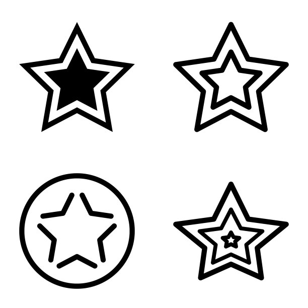 Stars1-2starfall平面图标被隔离在白色上图片下载