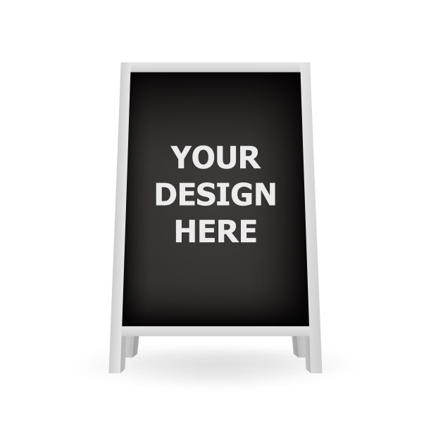 逼真的空白黑板a框站立。广告代表户外菜单。餐厅菜单公告专用广告设备。图片下载