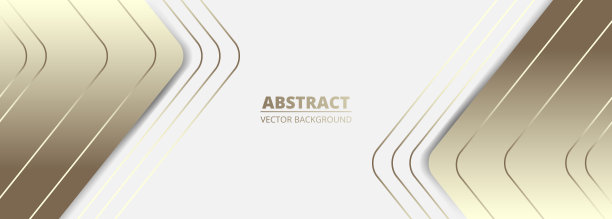 白色宽豪华抽象的背景与黄金线，箭头，角度和阴影。图片下载