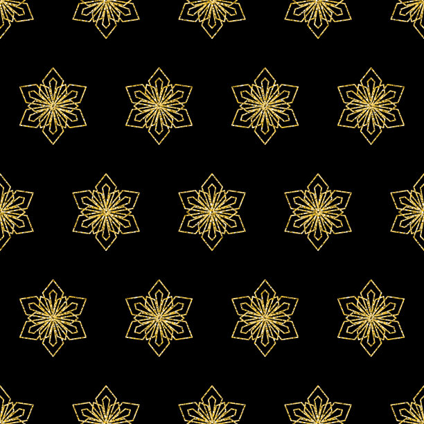 金色雪花无缝图案闪光闪光的背景别致的设计图片下载
