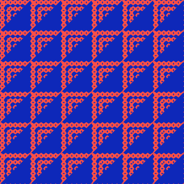 民族风格的矢量几何装饰。霓虹蓝色和红色无缝图案图片下载