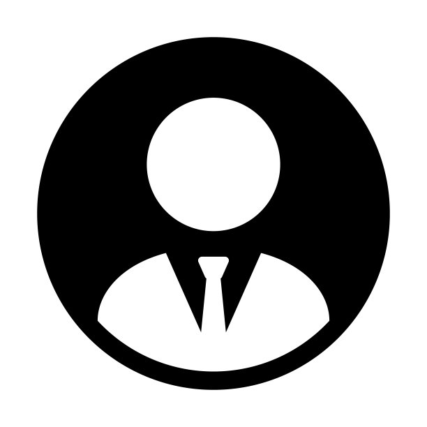 一个穿着西装的人的圆形图标。图片下载