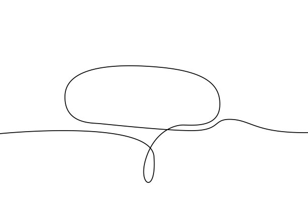 语音气泡连续画线。黑色孤立线性模板。漫画涂鸦概念设计艺术。为社交媒体，网站，对话聊天勾勒简单的边界。矢量插图。图片下载