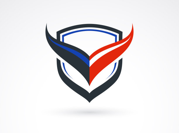 盾牌标志矢量，弹药保护符号，反病毒或体育主题，保险或保证。图片下载