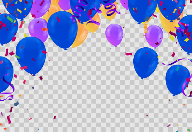 气球深蓝色和紫色设计模板空间的文字说明图片下载