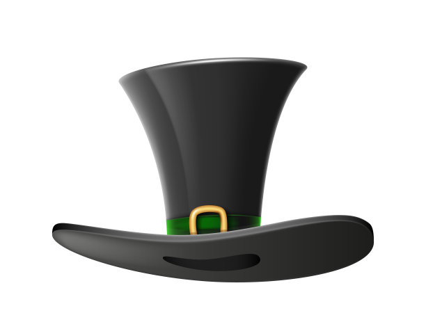 黑色圆柱体魔术师帽子的现实模板。传统的巫师头饰，专注于魔法图片下载