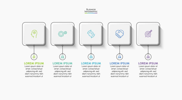 业务数据可视化。时间轴信息图表图标设计的抽象背景模板图片下载