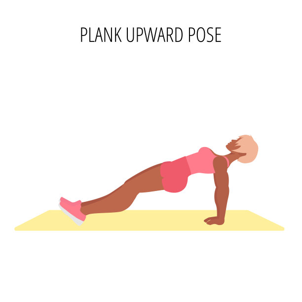 年轻女子做平板支撑向上瑜伽体式图片下载