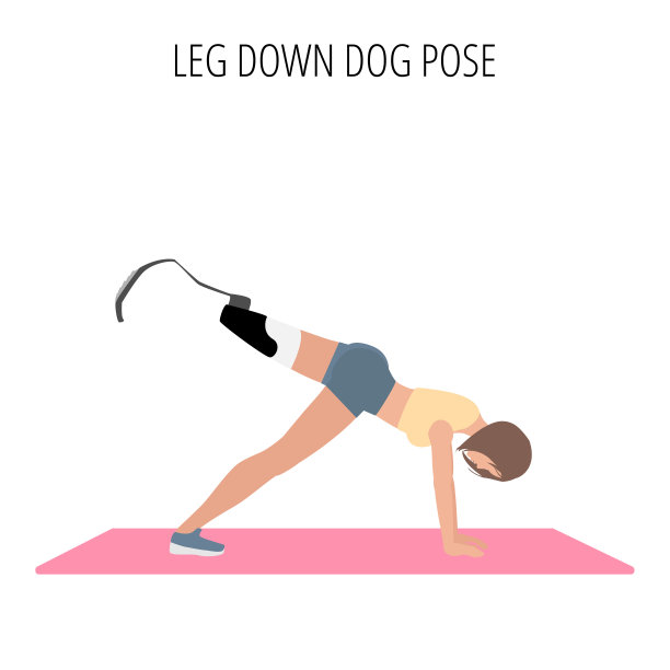 腿下狗姿势瑜伽锻炼矢量插图图片下载