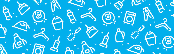 清洁和管家图标图案背景宽横幅图片下载