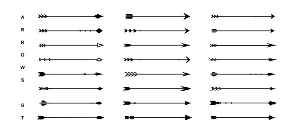 一套经典的复古箭图片下载