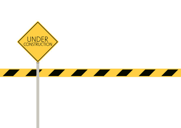 建筑符号向量。白底施工标志。图片下载