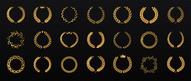 一套金色月桂花环图片下载