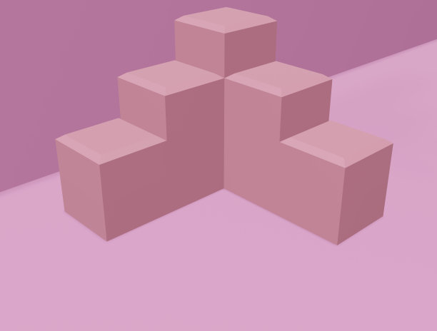 粉色楼梯3d基座基座上的粉红色。图片下载