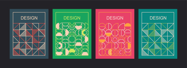 几何线现代艺术背景从三角形，正方形，圆形。图片下载