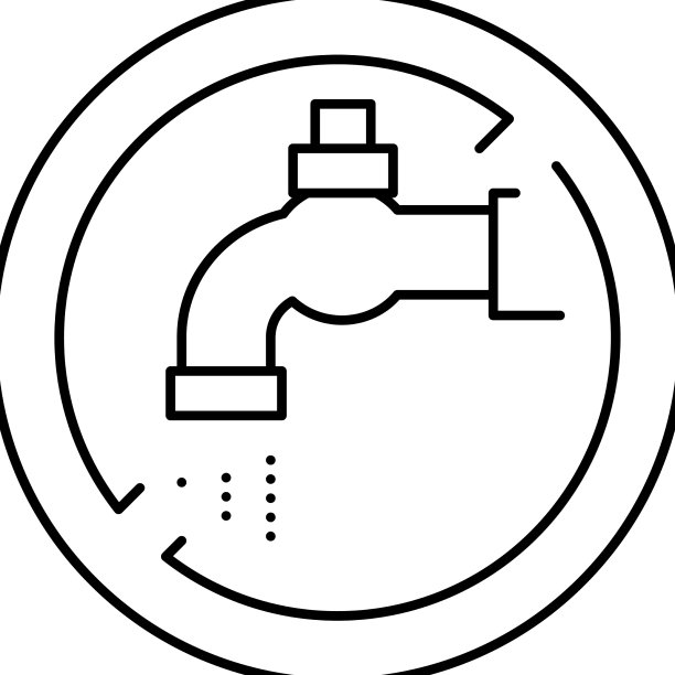 儿童安全禁止标志水龙头线条图片下载