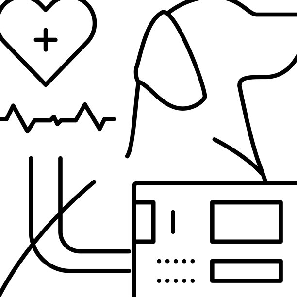 家畜心电图心脏线图标图片下载