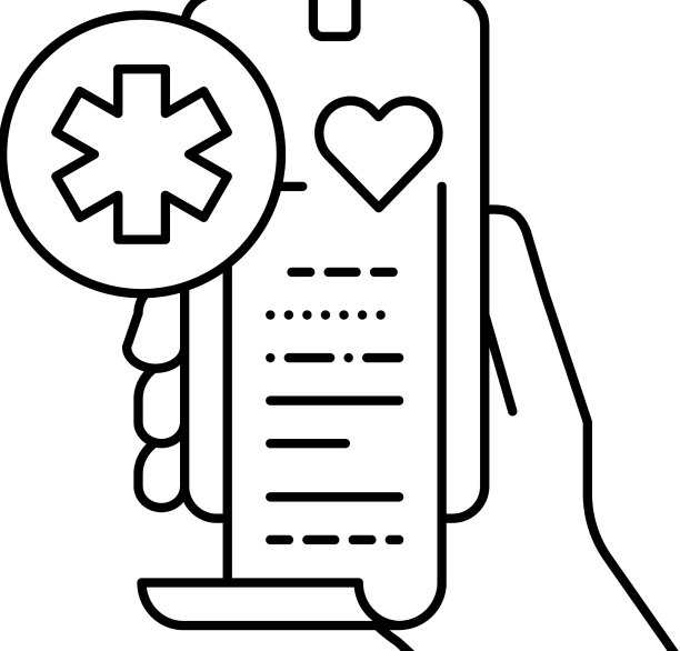 数字健康线性图标图片下载