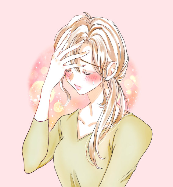 一个生病的女人的插图图片下载