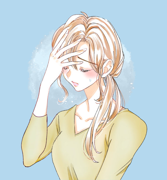 一个生病的女人的插图图片下载