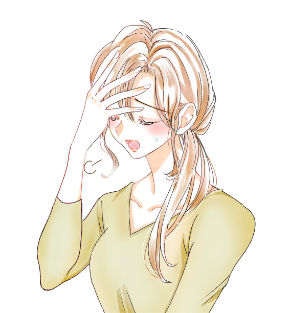 一个生病的女人的插图图片下载