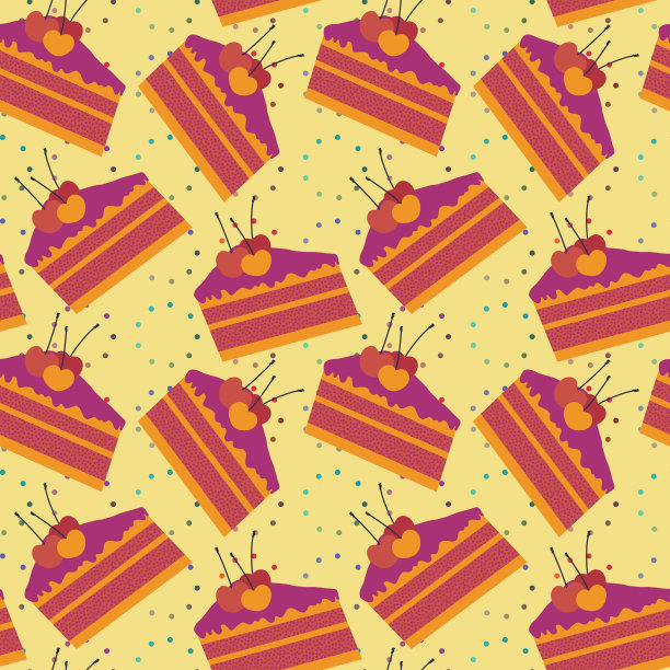 无缝蛋糕图案的孩子和包装纸和衣服图片下载