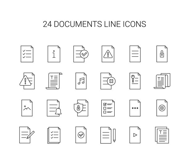 行图标集。文件包。矢量图图片下载